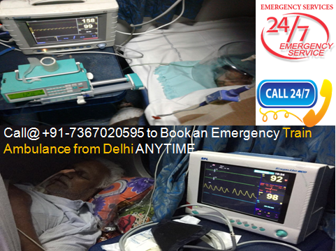 train ambulance delhi
